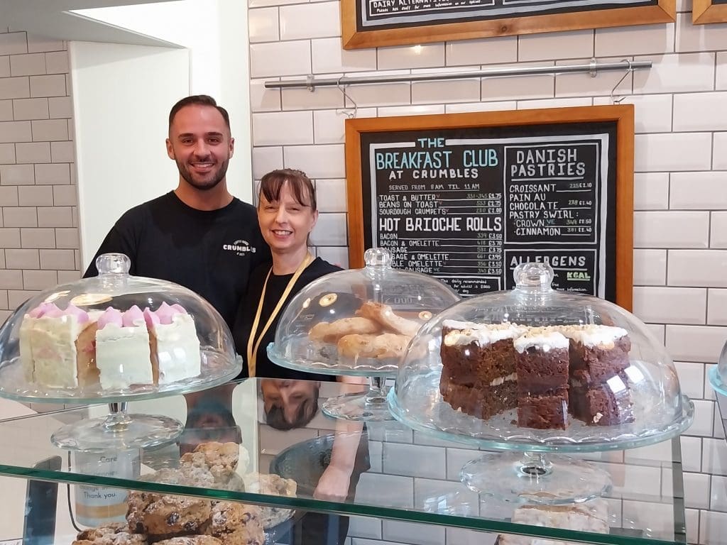 Friendly team at Crumbles Coffee shop, Compton Care